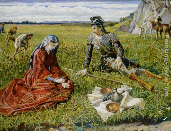 Ruth and Boaz painting - Walter Crane Ruth and Boaz art painting